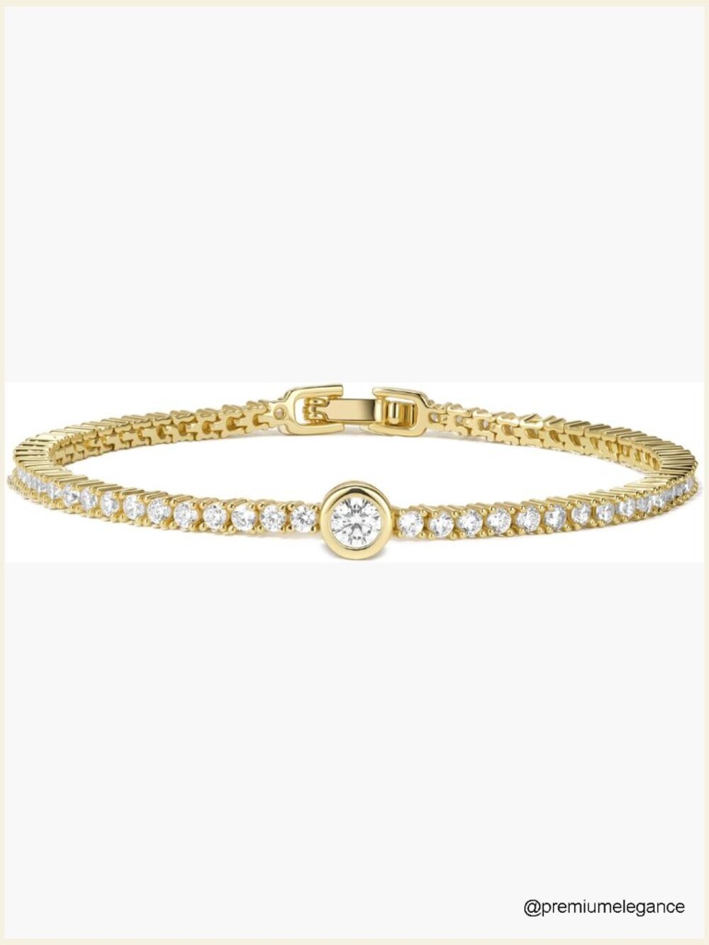 14K Gold Simulated Diamond Tennis Bracelet Stacking